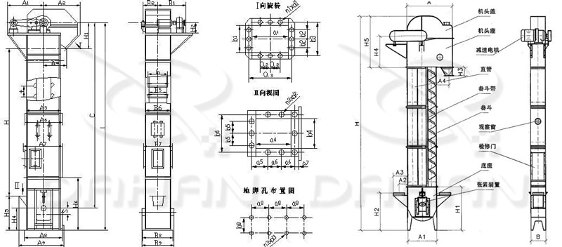 TD型鬥式提升（shēng）機外型結構