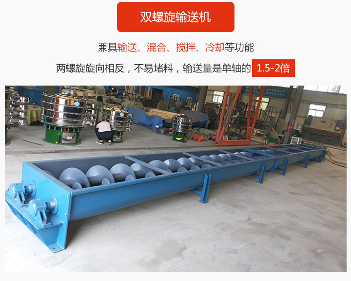 雙螺旋輸送機（jī）具備混合、攪拌功能